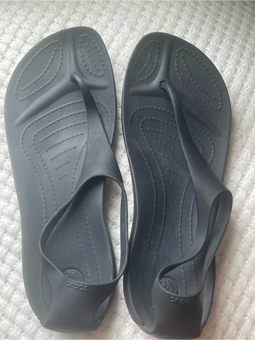 Crocs Serena Sexi Womens Size 10Black Flip Flop Thong Sandals‎ Slingback Strap